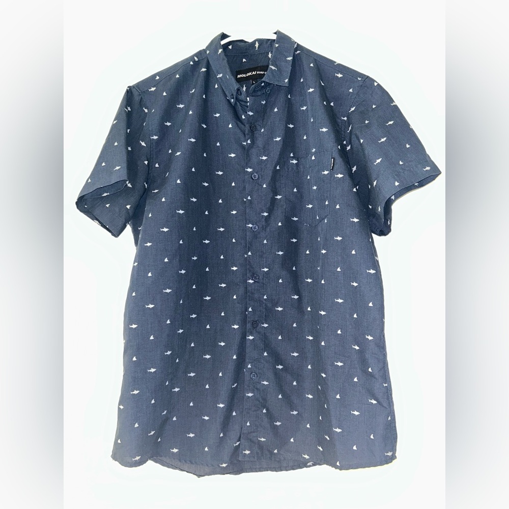 Molokai Surf Men’s Shark Casual Shirt